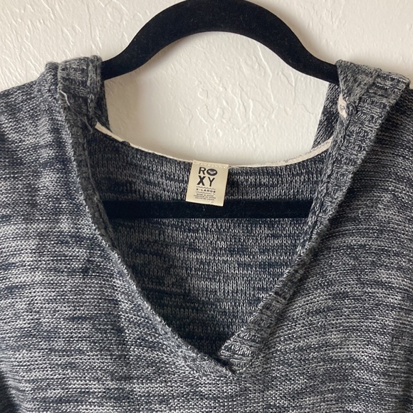 Roxy Heather Gray Long Sleeve Hoodie Mini Sweater Dress XL - Picture 4 of 8